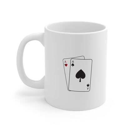 Simple Pocket Aces Poker Mug, Gift for Him, Her, Poker Lovers