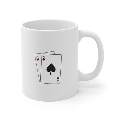 Simple Pocket Aces Poker Mug, Gift for Him, Her, Poker Lovers