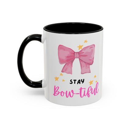 Bow Mug - Stay Bow-tiful Accent Mug with Stylish Bow Design - Cute Gift for Her