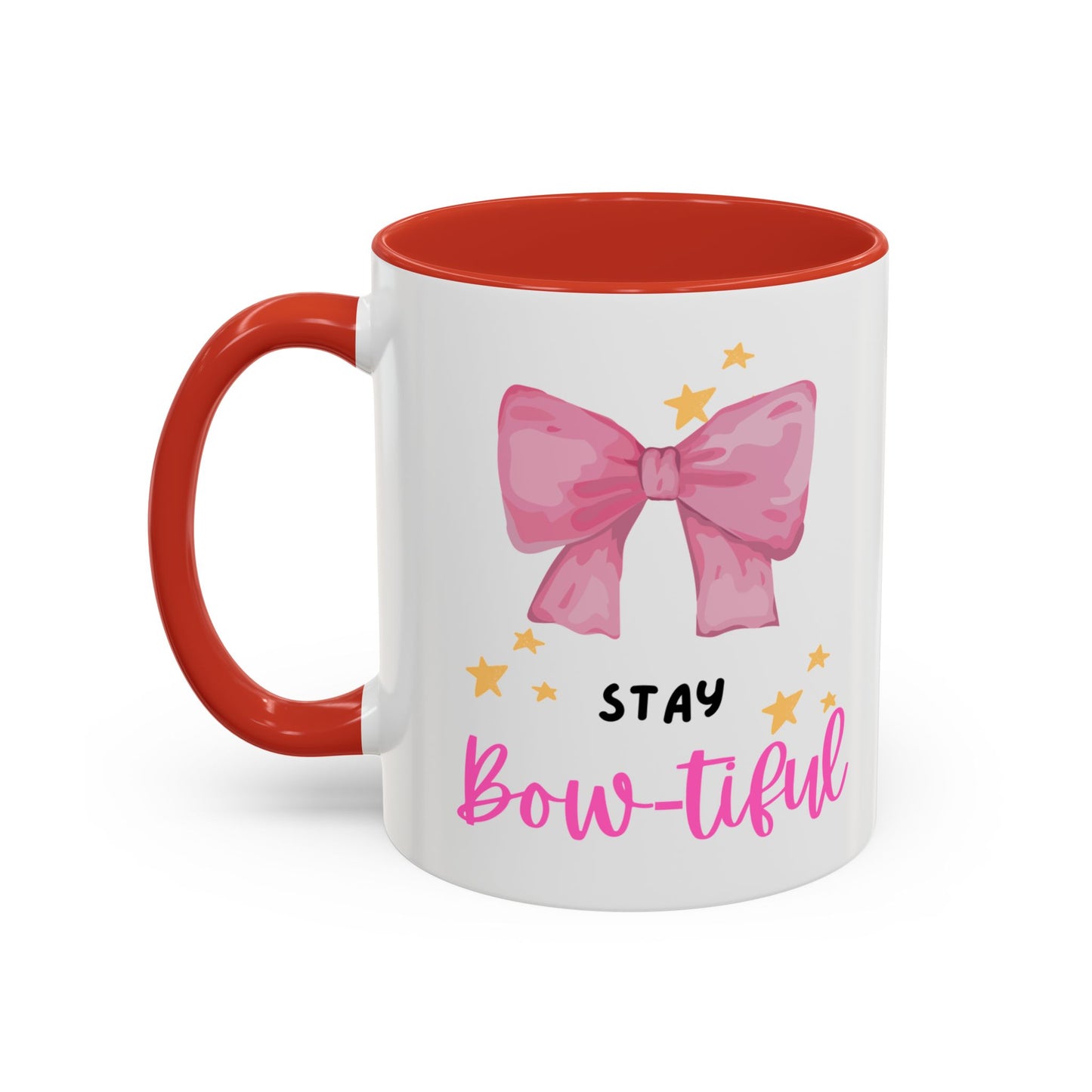 Bow Mug - Stay Bow-tiful Accent Mug with Stylish Bow Design - Cute Gift for Her