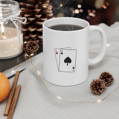 Simple Pocket Aces Poker Mug, Gift for Him, Her, Poker Lovers