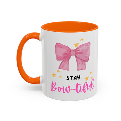 Bow Mug - Stay Bow-tiful Accent Mug with Stylish Bow Design - Cute Gift for Her