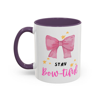 Bow Mug - Stay Bow-tiful Accent Mug with Stylish Bow Design - Cute Gift for Her