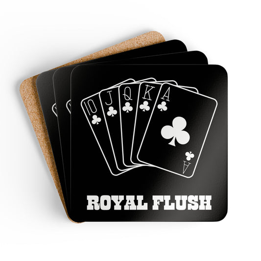 Playing Card Coaster Set - Royal Flush Design - Poker Gift for Card Lovers