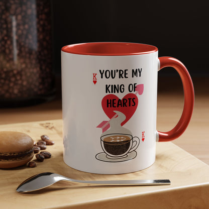 You're My King of Hearts Accent Mug - Valentine's Day Gift for Him