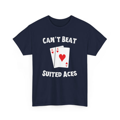 Poker T-Shirt, Can't Beat Suited Aces, Unisex Cotton Top